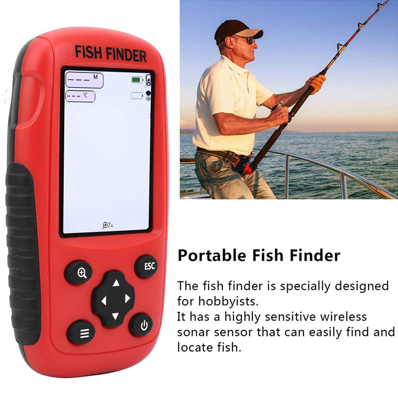جهاز كشف الأسماك لاسلكي مع مست - مراجعة Fishing Boat Depth Finder وسعره