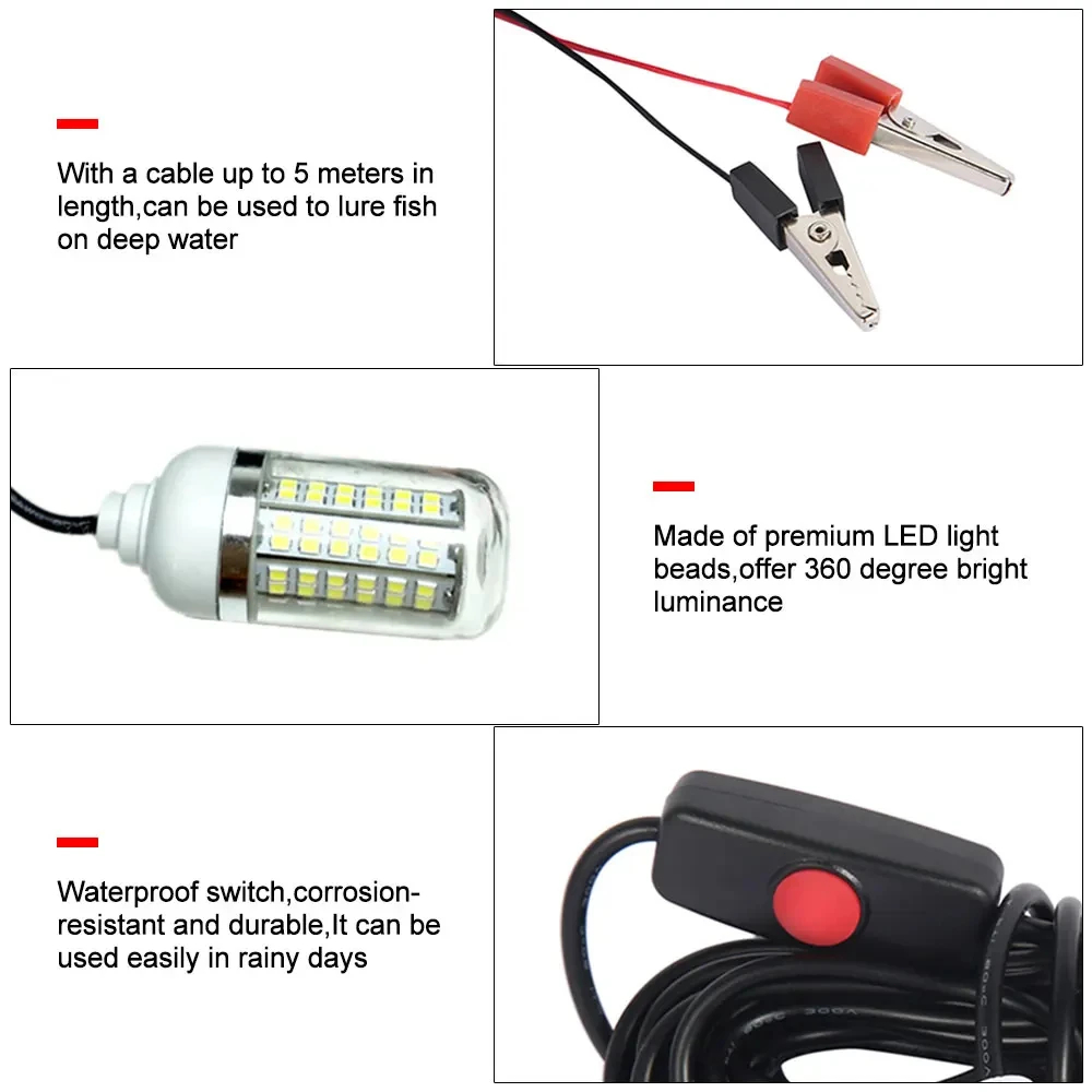 مصباح صيد ليلي تحت الماء ، ضوء - مراجعة Fishing Boat Navigation Light وسعره